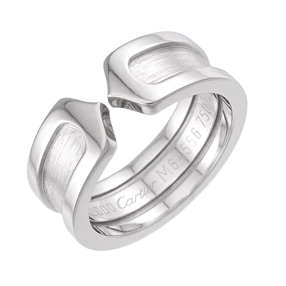 Cartier C2 Small SM #48 Ring, 18K WG White Gold 750, 2C Ring
